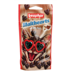 Сердечки-лакомства для выведения шерсти Beaphar Malt Hearts, 150шт, 52,5г
